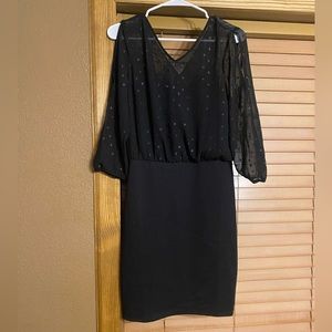 Brand new with tags. Black midi dress. Falls right above the knee.